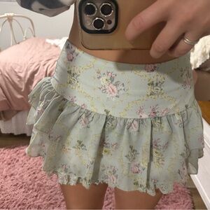 SHEIN Pastel Floral Skater Skirt